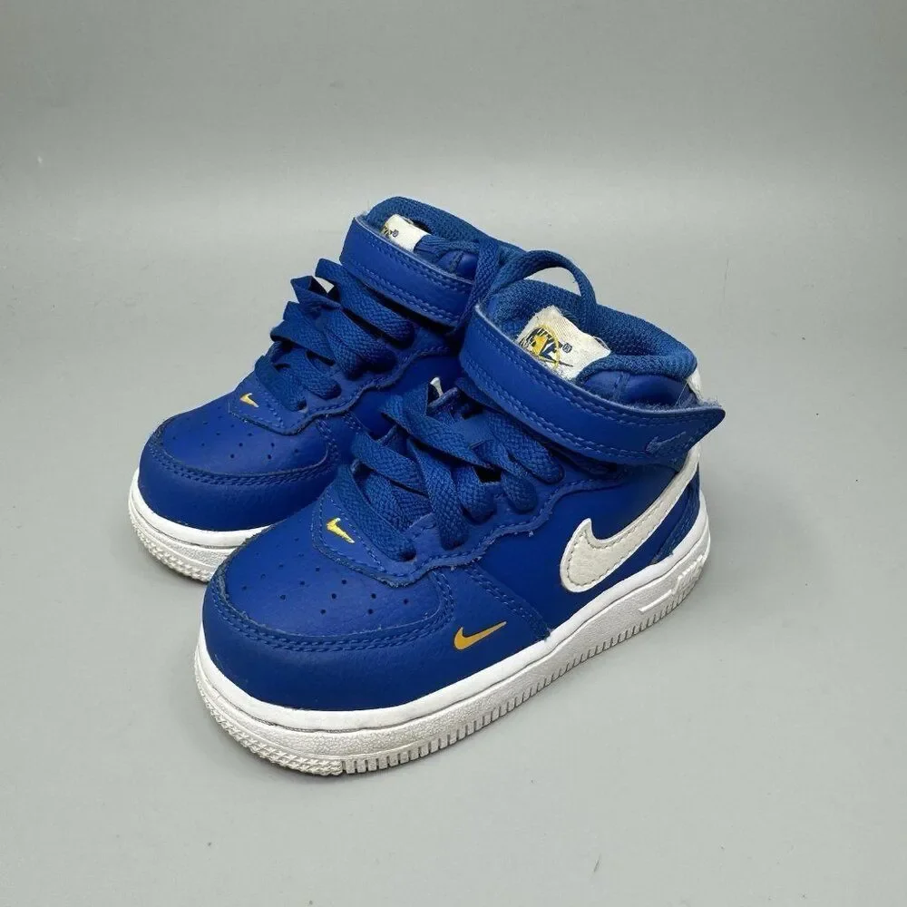Nike Air Force 1 Mid SE 40th Annivesari Blue Jay-white  Kids Size 6C